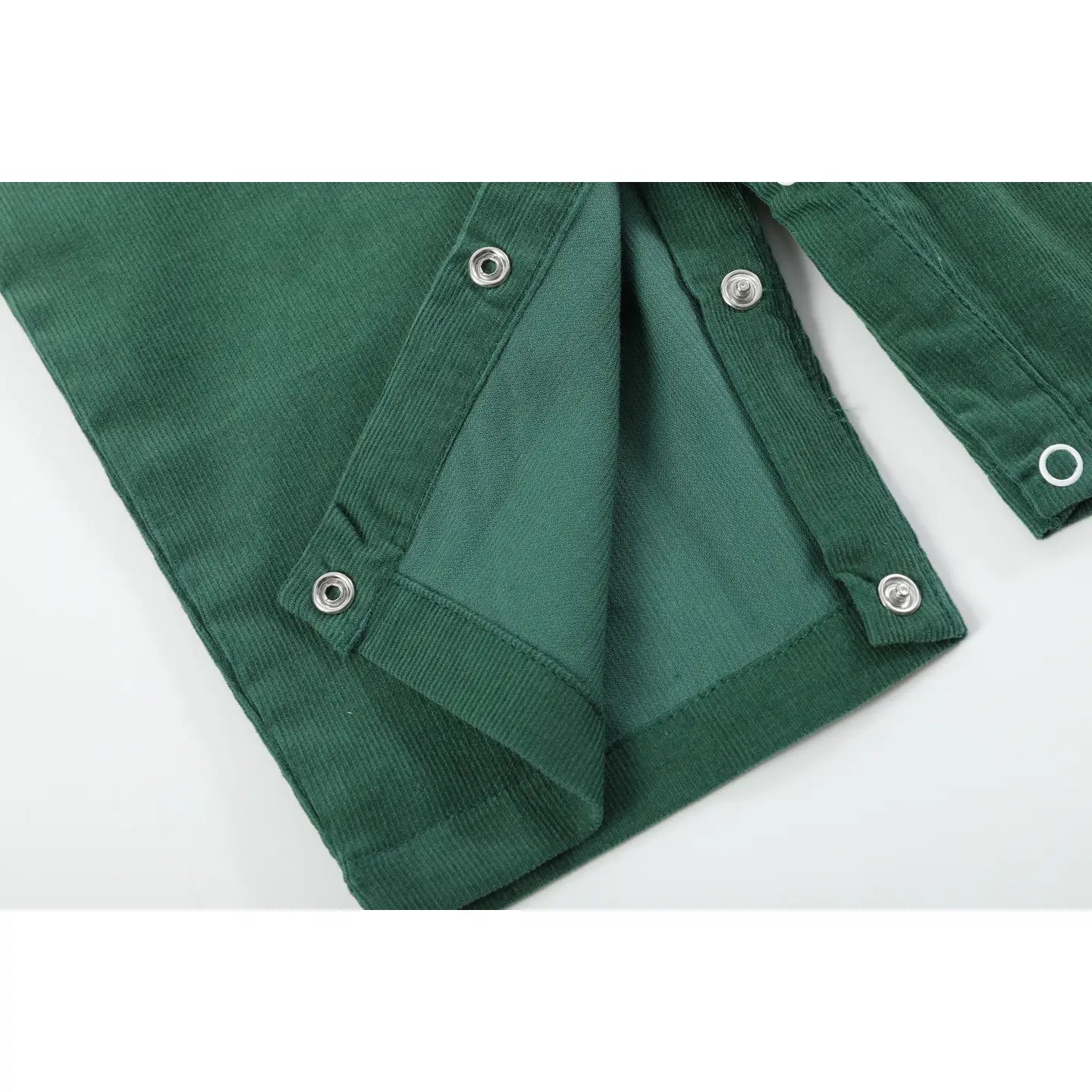 Green Corduroy Santa Smocked Overalls