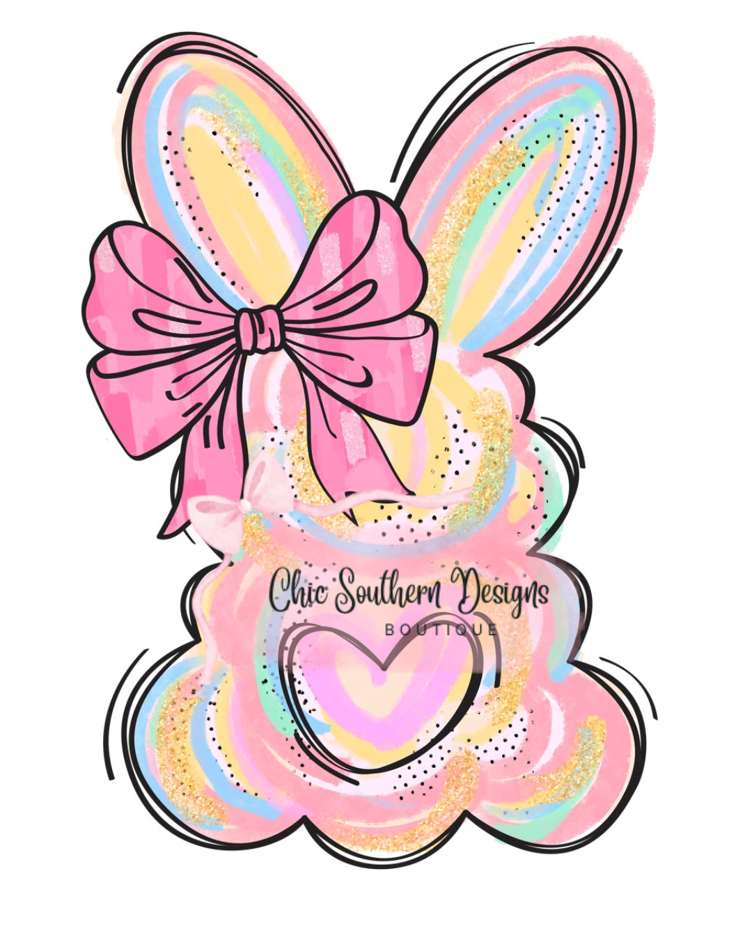 Bunny with Bow- DTF