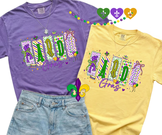 Mardi Gras Block Tee