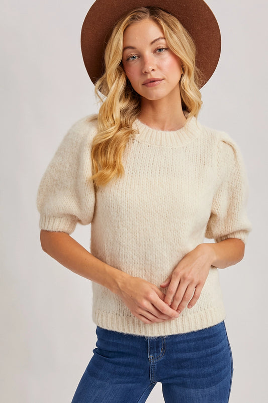 Puff Sleeved Knit Sweater