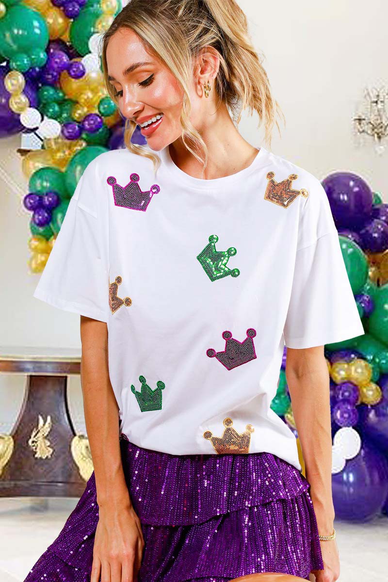 Mardi Gras Mambo Crown Sequin Top
