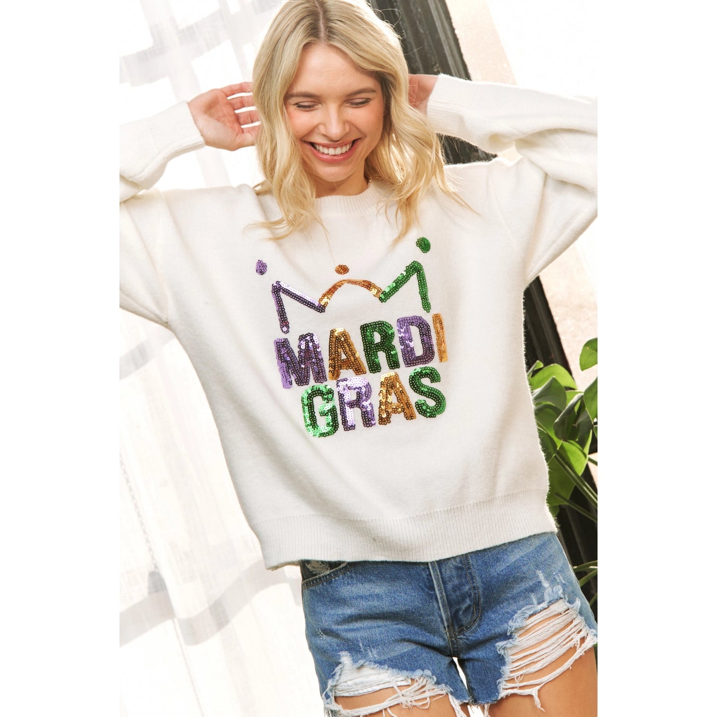 Mardi Gras Sweater