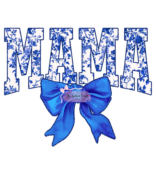 Mama- blue Bow - DTF