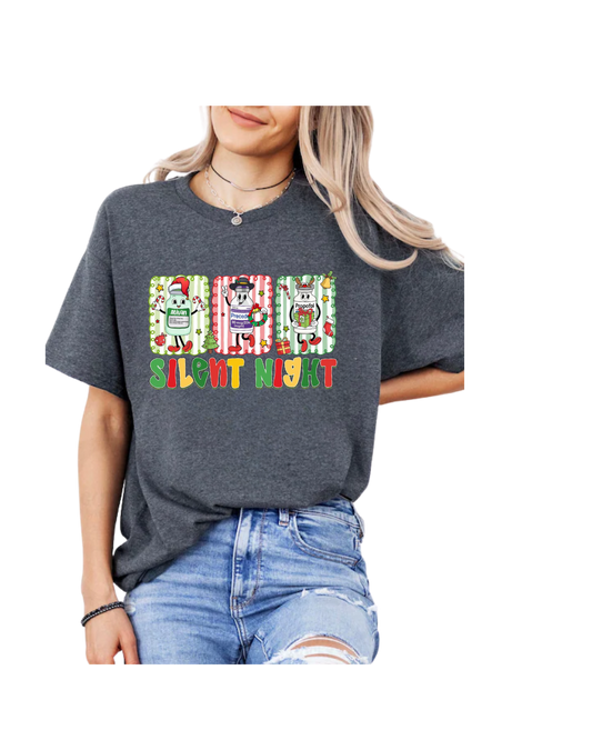 Silent Night Nurse T-shirt